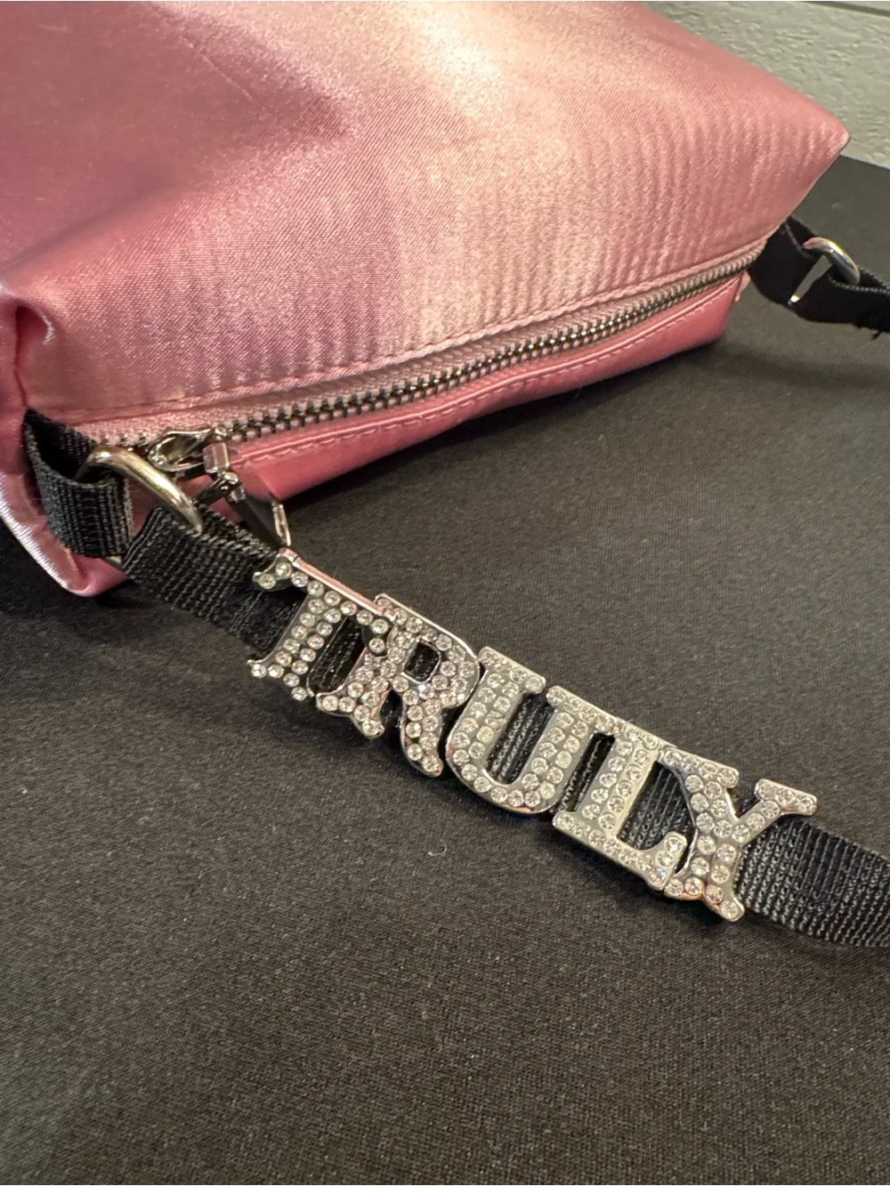TRULY Signature Crystal Pouch Pink Satin